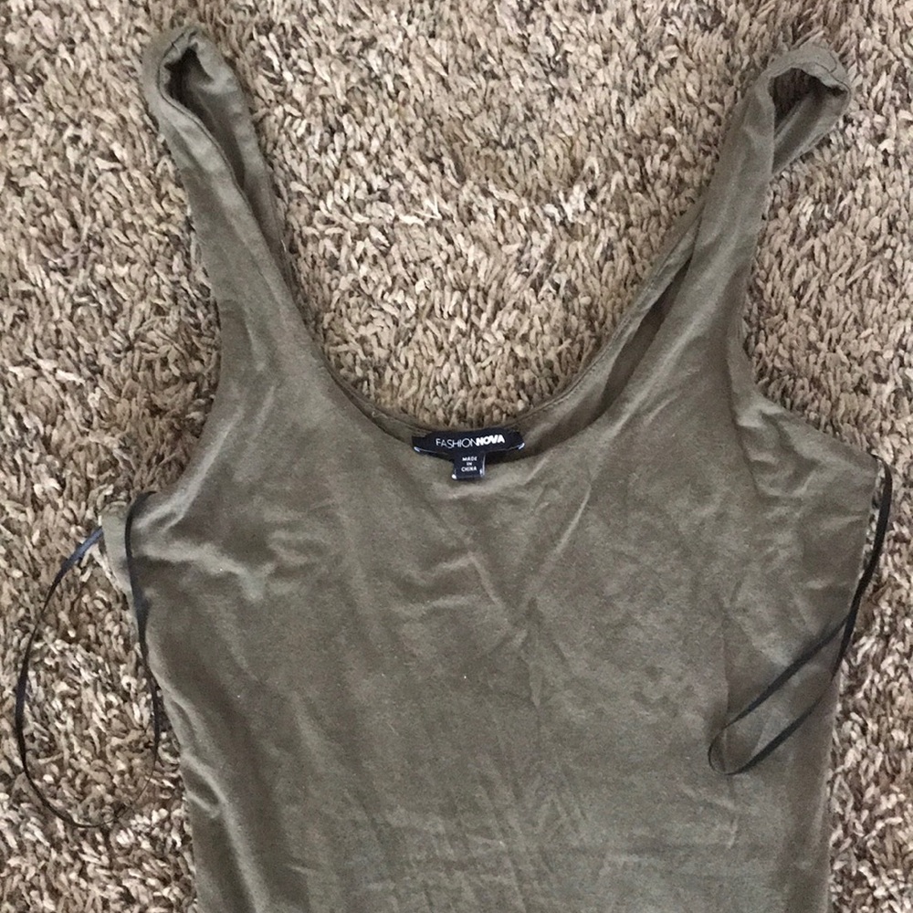 Fashion Nova Olive Green Dress